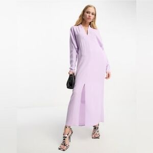 ASOS Lavender Batwing Long Sleeve Maxi Dress SZ 2🏖